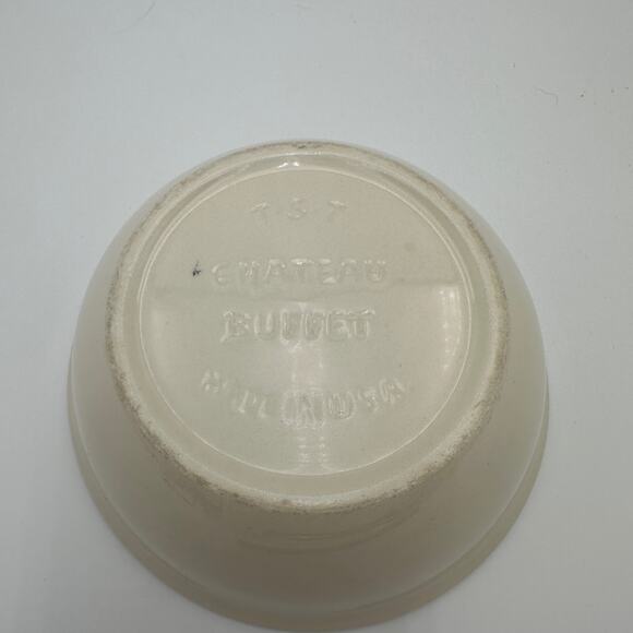 Vtg Cereal Bowl by Taylor Smith Taylor Boutonniere 2 Flower Pattern Mid century - Picture 5 of 8